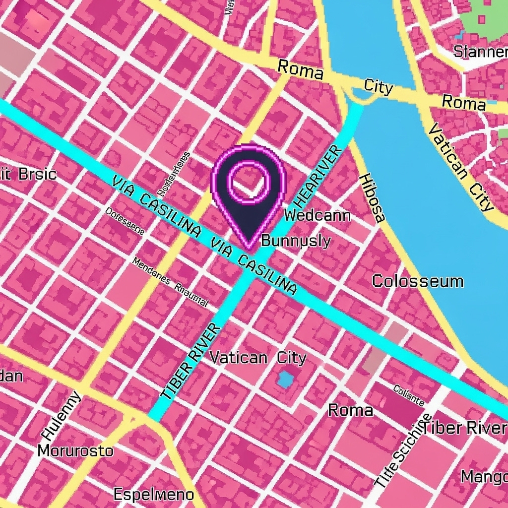 Map showing Pixel Palace VR location in Rome