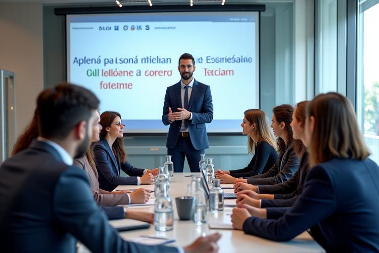 Corporate Italian language training session